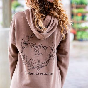 My Happy Place Unisex Jersey Lined, Pigment Dyed Hoodie